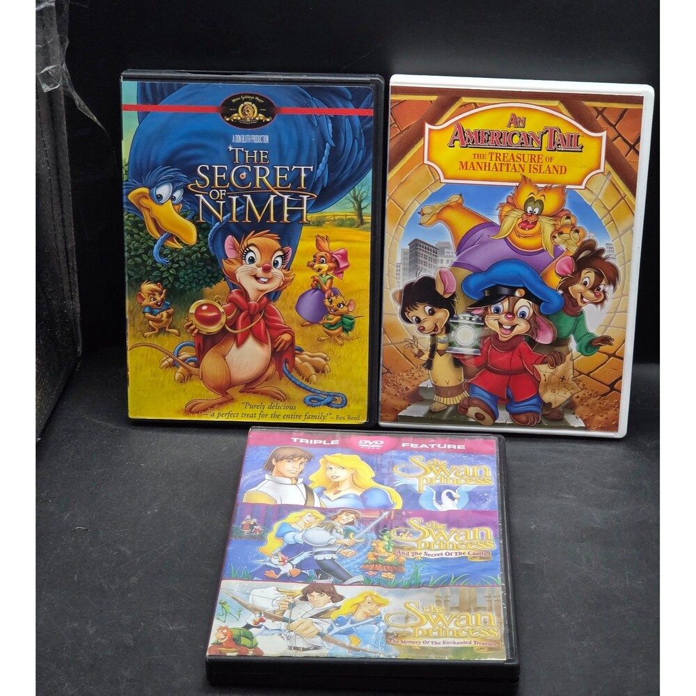 DVD Lot: The Secret of NIMH, An American Tail & The Swan Princess Trilogy